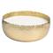 90oz English Garden Scented White 4 Wick Candle in Hammered Gold Bowl